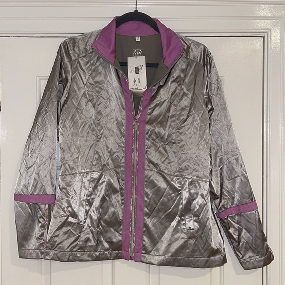 Tail Jackets & Blazers - NWT Tail full zip woven performance jacket women’s medium lilac, silver